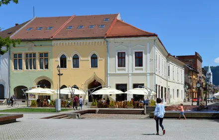 Stradă din centrul municipiului Baia Mare, aproape de zona festivalului